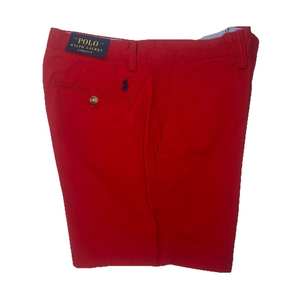 Polo Ralph Lauren Mens Size 30 Red Classic Fit 6" Stretch Chino Shorts